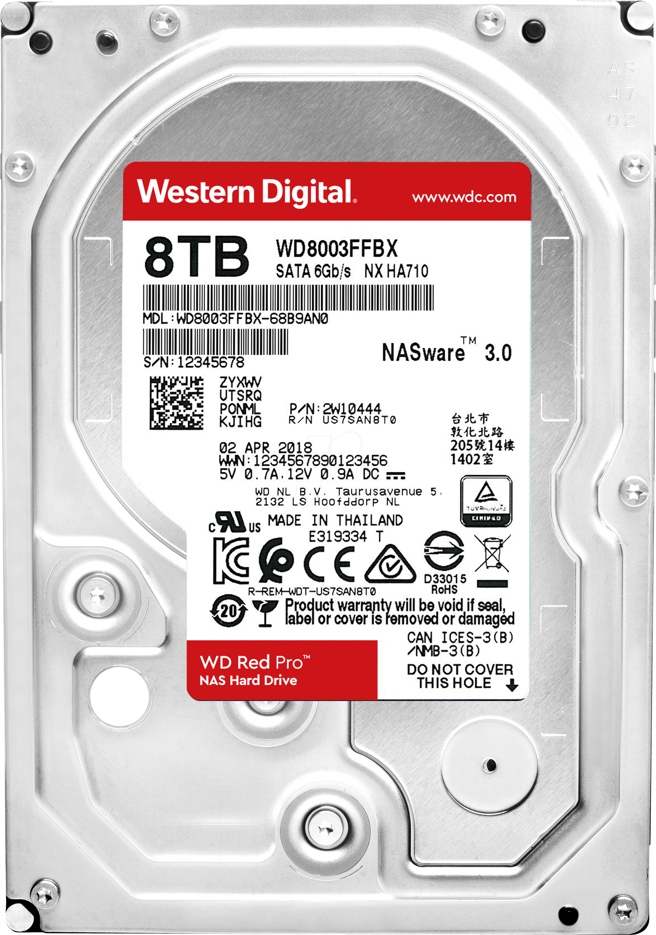 HD WD8003FFBX 8TB 256MB RED PRO SATA III