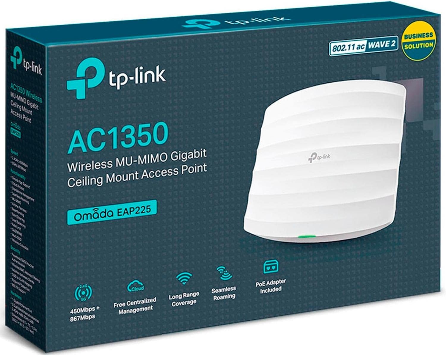 TP LINK EAP225 AC1350 WI-FI ACCESS POINT POE