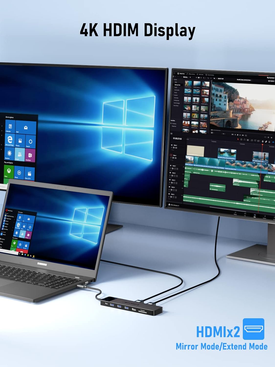 DOCKING STATION USB-C 13-IN-1 LAN HDMI VGA TY-C 4K 