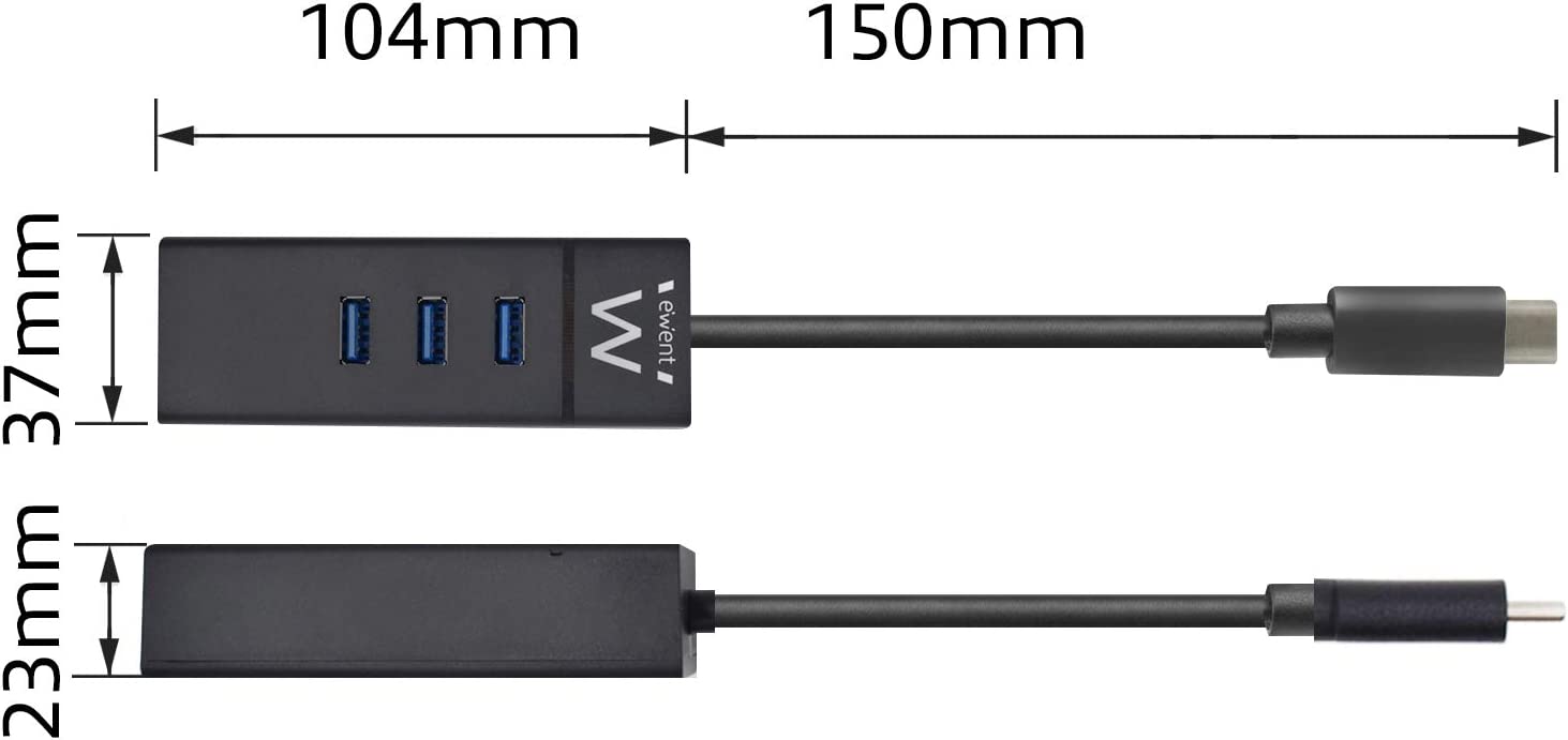 HUB USB-C EWENT USB 3.2 + LAN GIGA