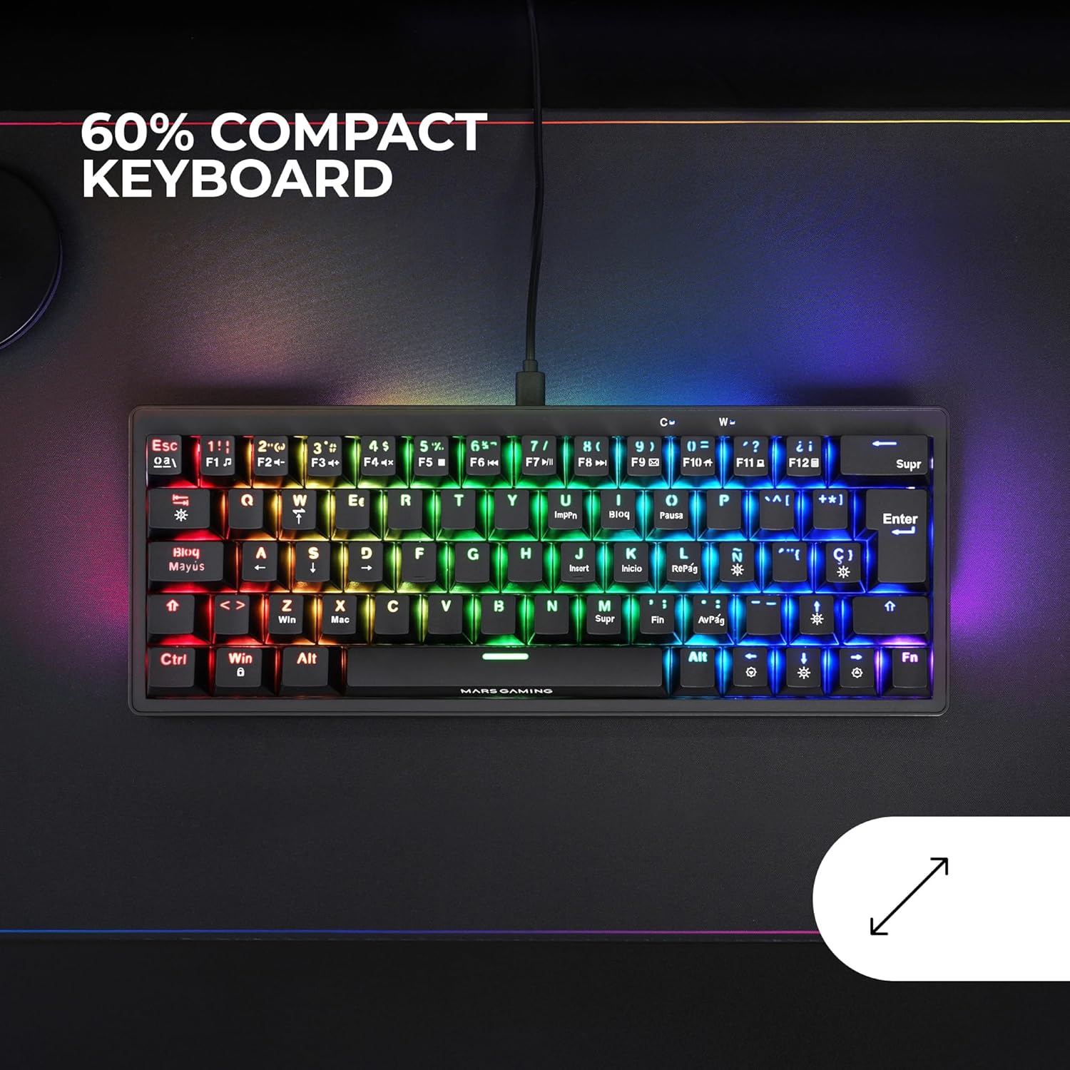 TASTIERA MARSGAMING RGB MKMINIPRO SWITCH BLACK