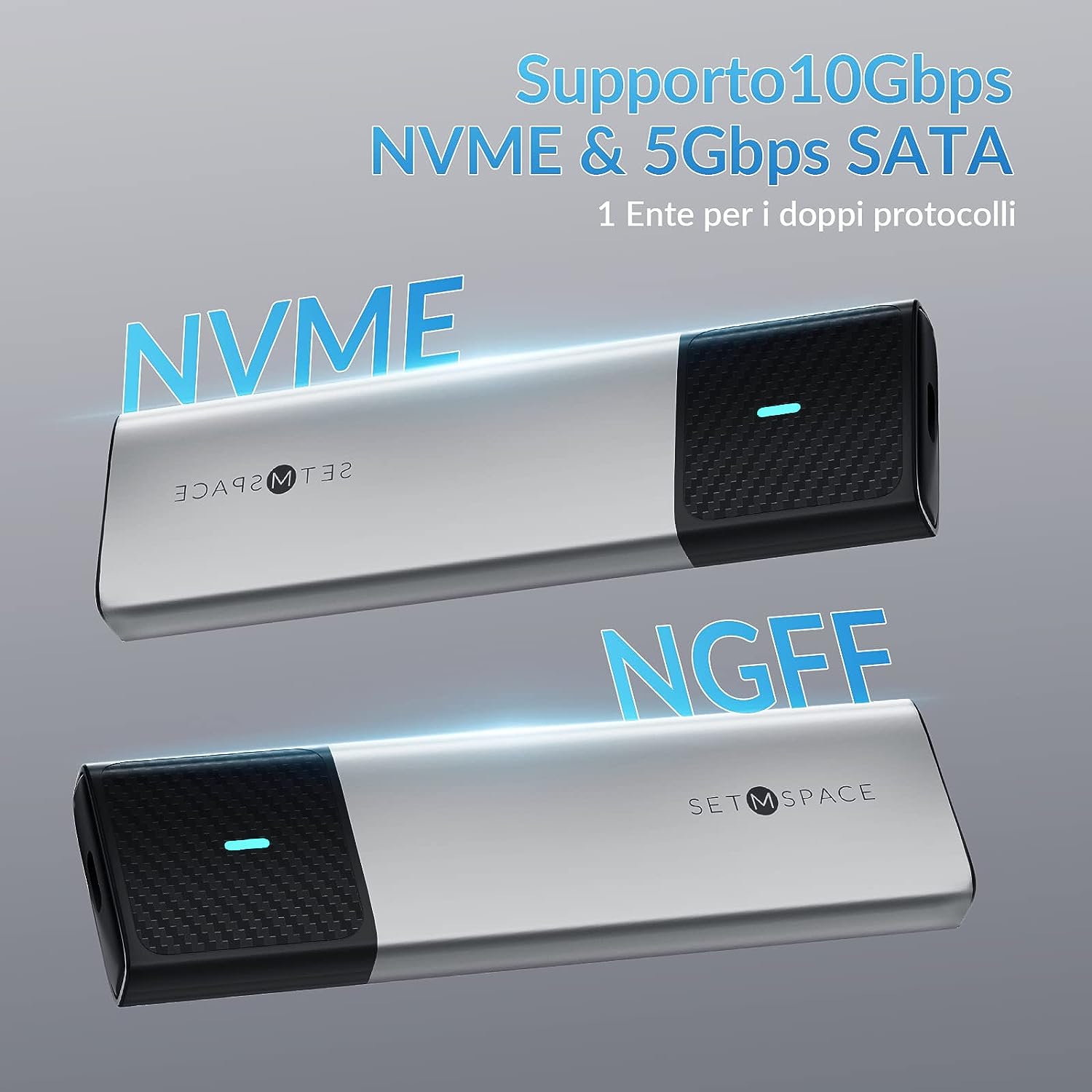 CASE SSD M2 NVMe SATA USB C SETMSPACE