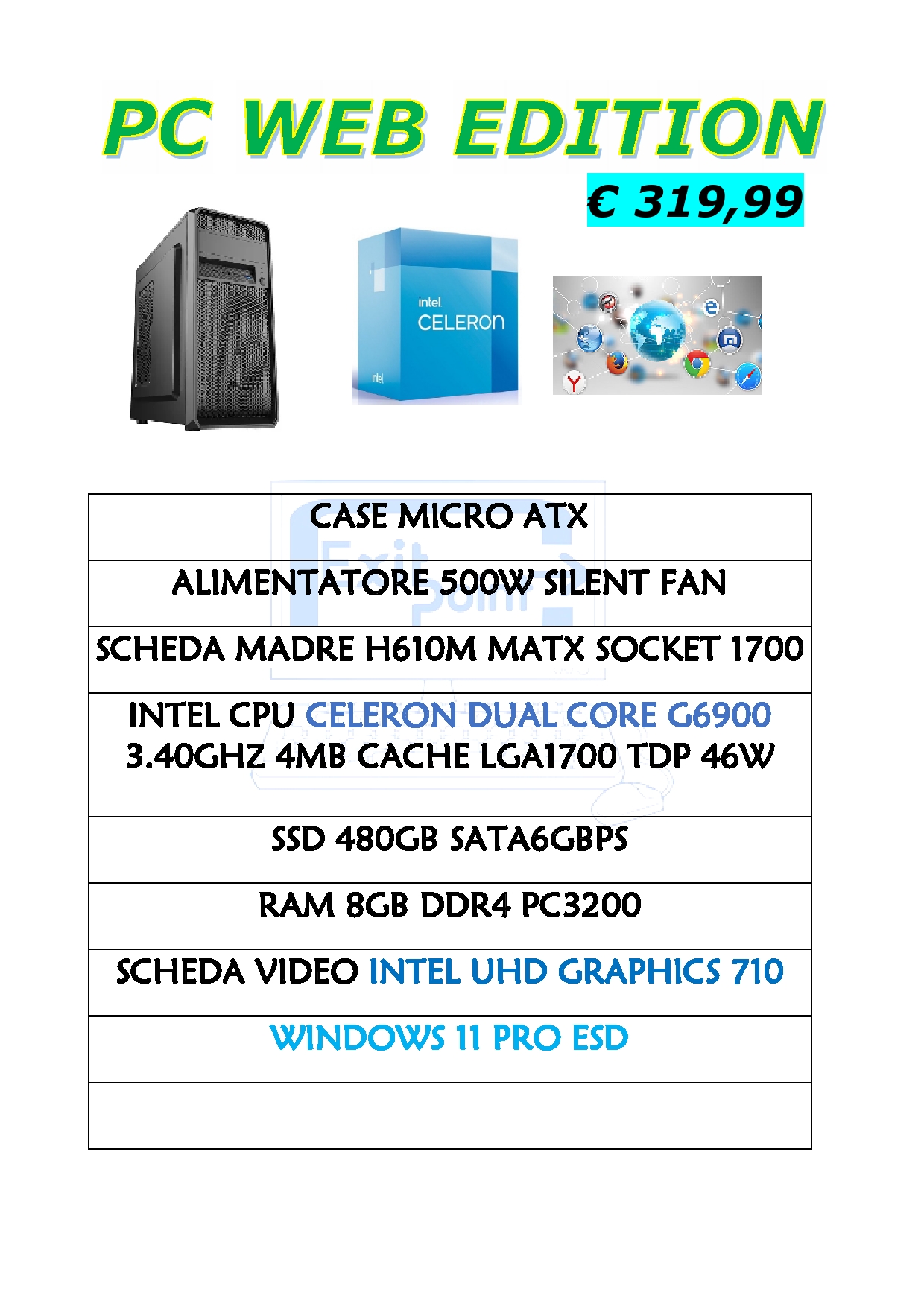 PC WEB EDITION SSD480 H610M G6900 8GB DDR4