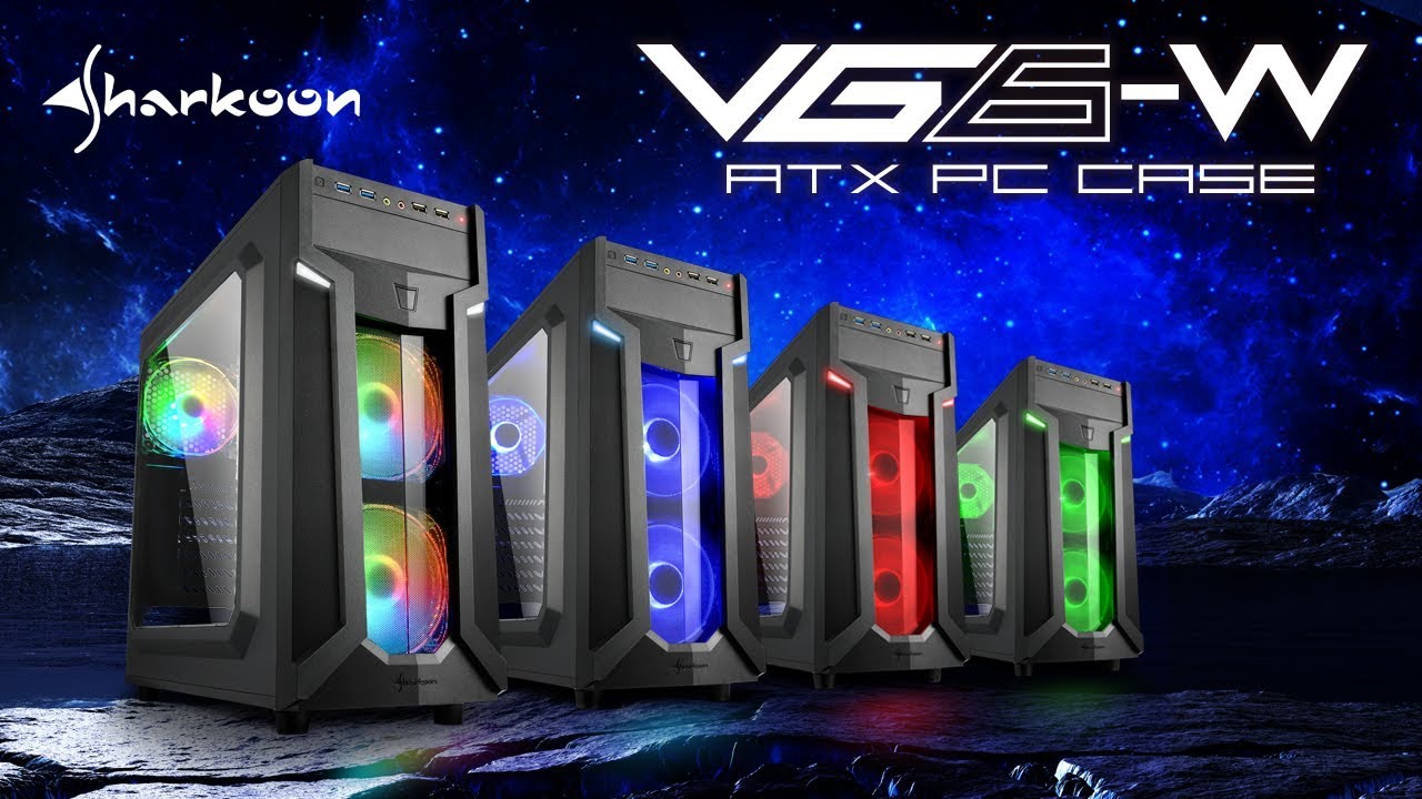 BOX GAMING SHARKOON VG6-W RGB ATX USB3