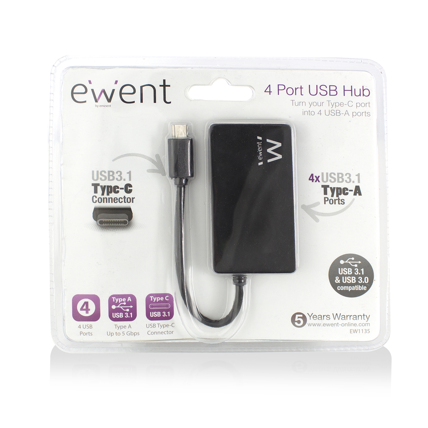 EWENT 4 PORTE USB 3.2 TYPE-C EW1135