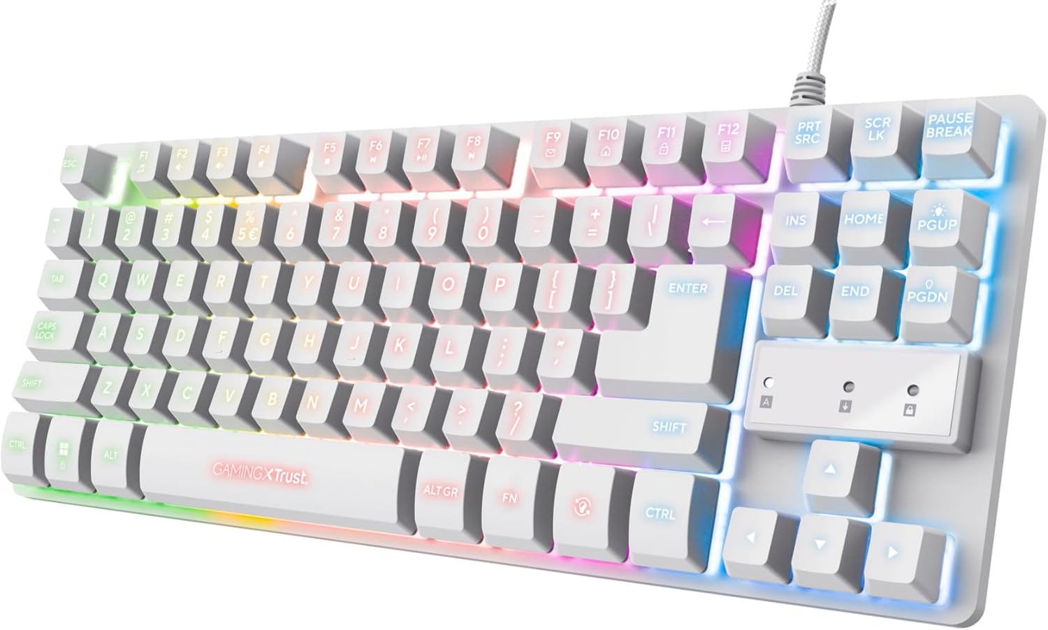 TRST GAMING TASTIERA 833W USB BIANCA RGB 