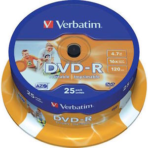 DVD-R VERBATIM PRINTABLE ID 4.7GB 25PZ