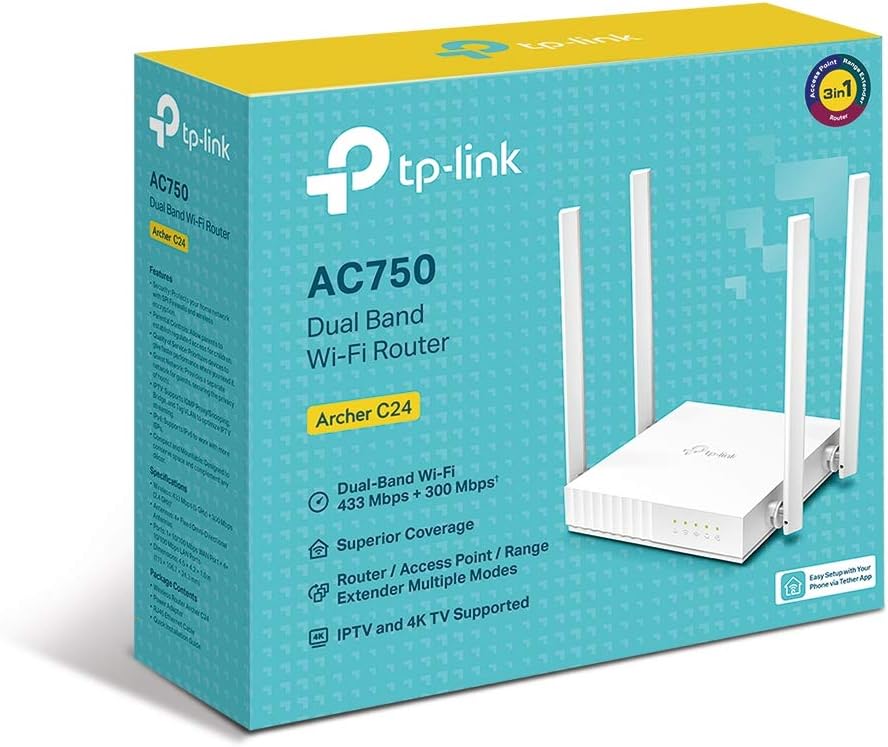 ROUTER WiFi TP-LINK ARCHER C24 DUAL-BAND