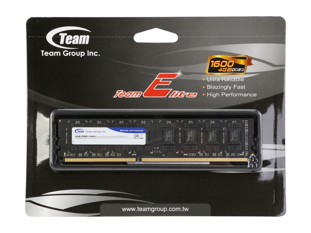RAM TEAM ELITE 4GB PC1600 DDR3 CL11