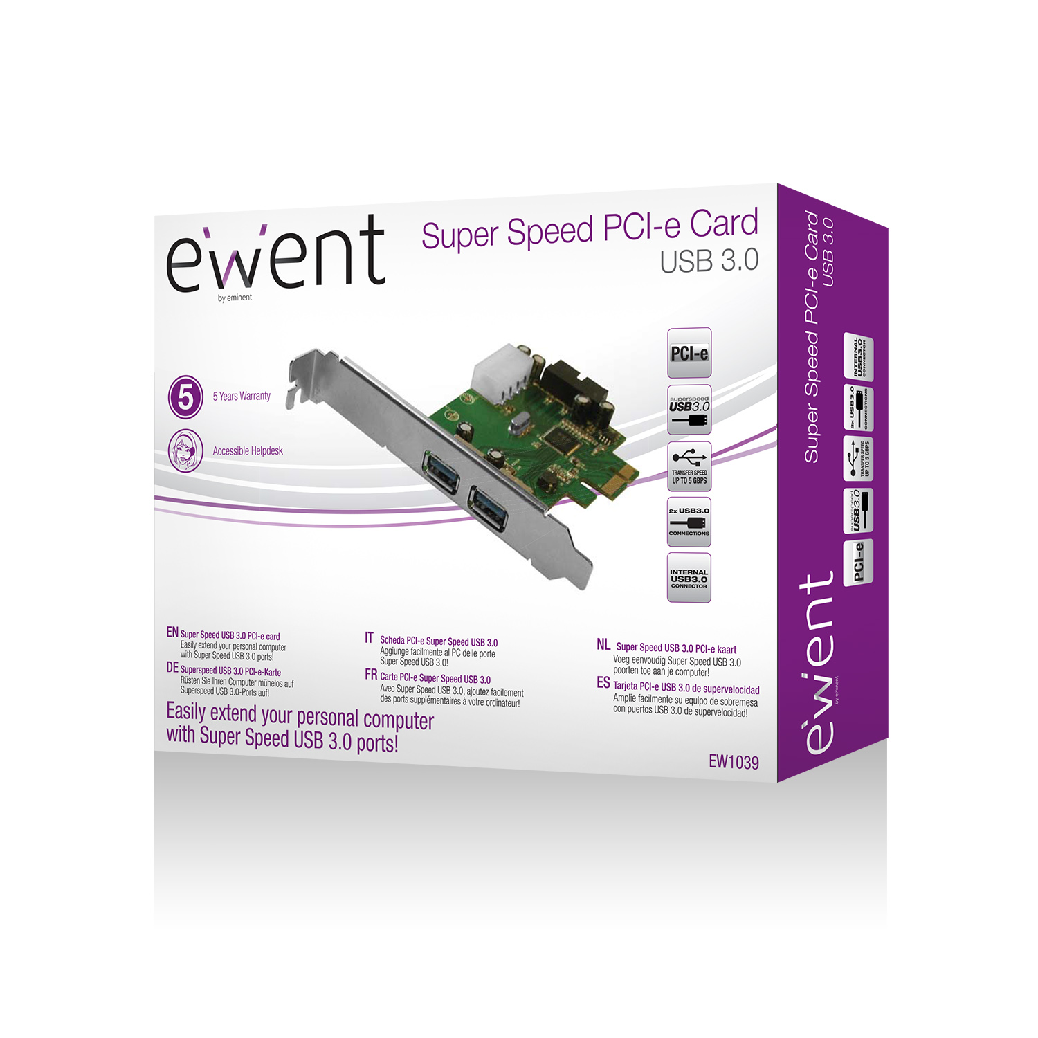 CTRL PCIe USB 3.0 2 PORTE + 20PIN EW1039