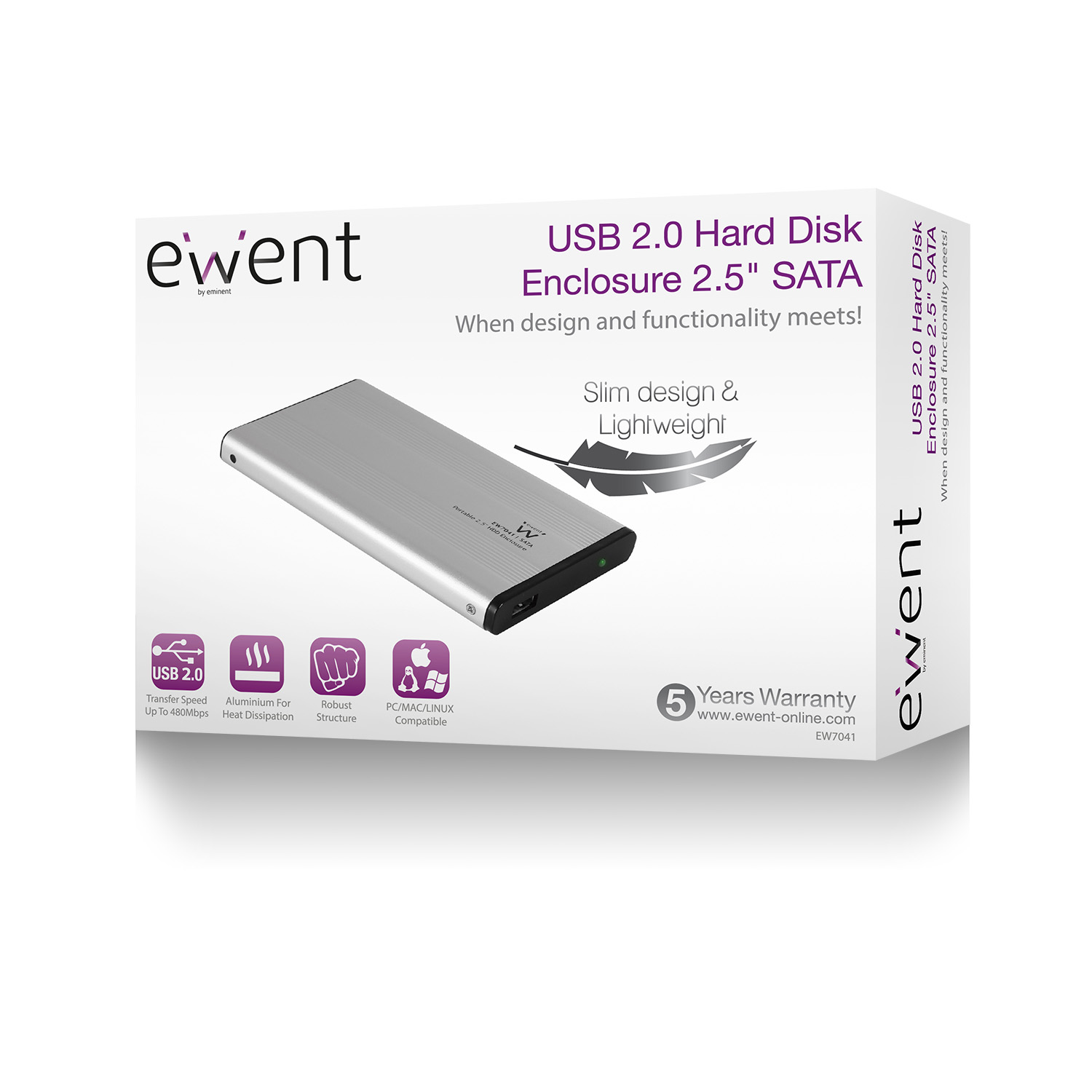 BOX ESTERNO 2.5 SATA USB 2.0 EW7041