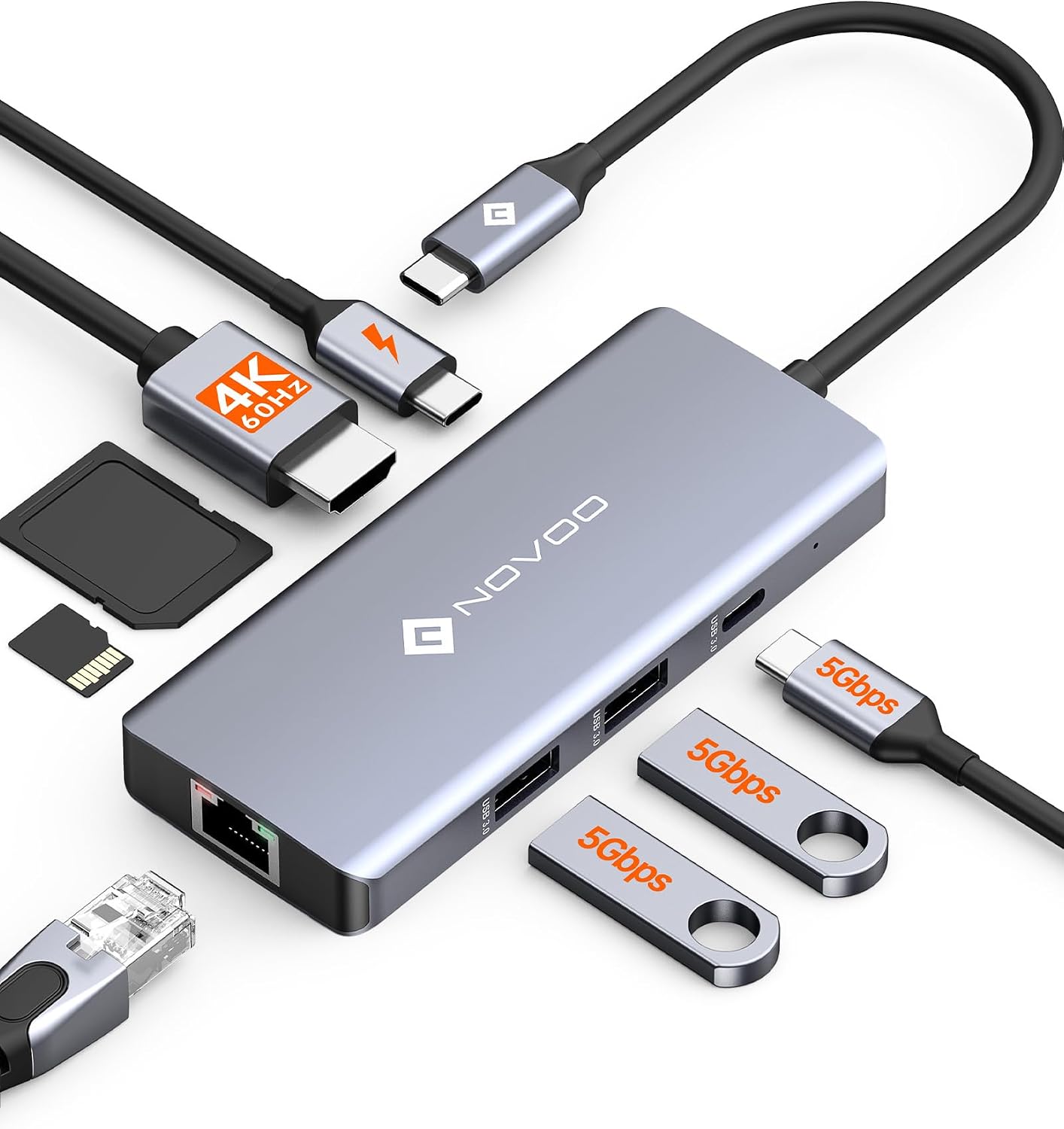 HUB USB-C MULTIPORTA LAN HDMI MAC WINDOWS