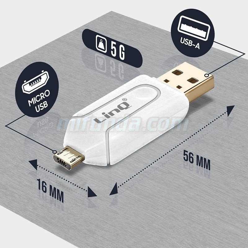 ADATTATORE OTG USB MICRO B - A M/F LINQ