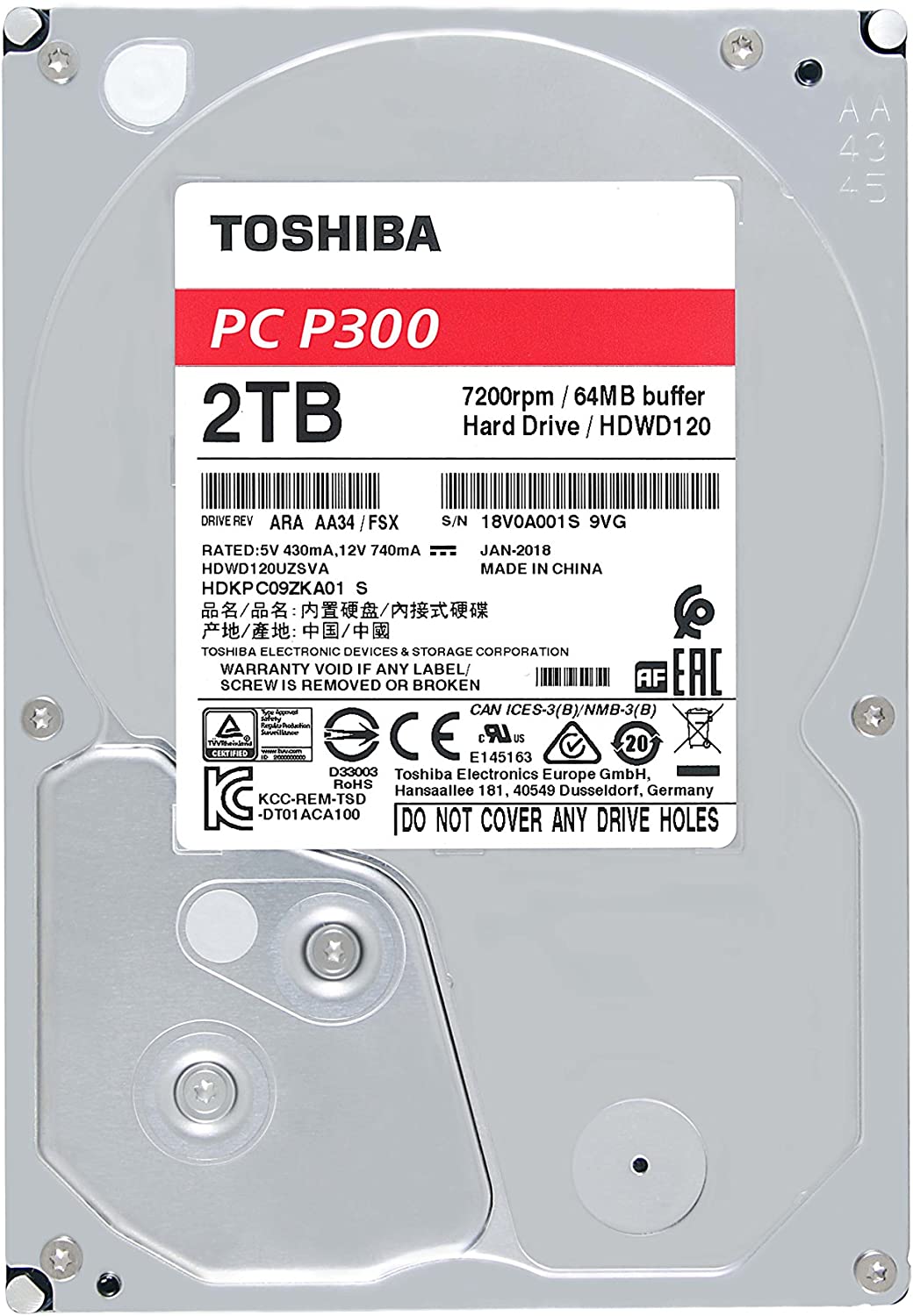 HDD TOSHIBA P300 2 TB SATA6Gb 64MB