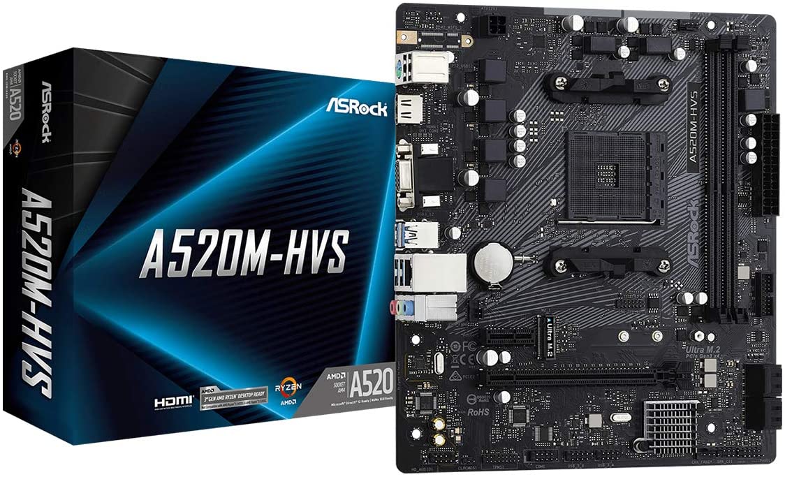 MB ASROCK A520M-HVS AM4 DDR4 M.2 