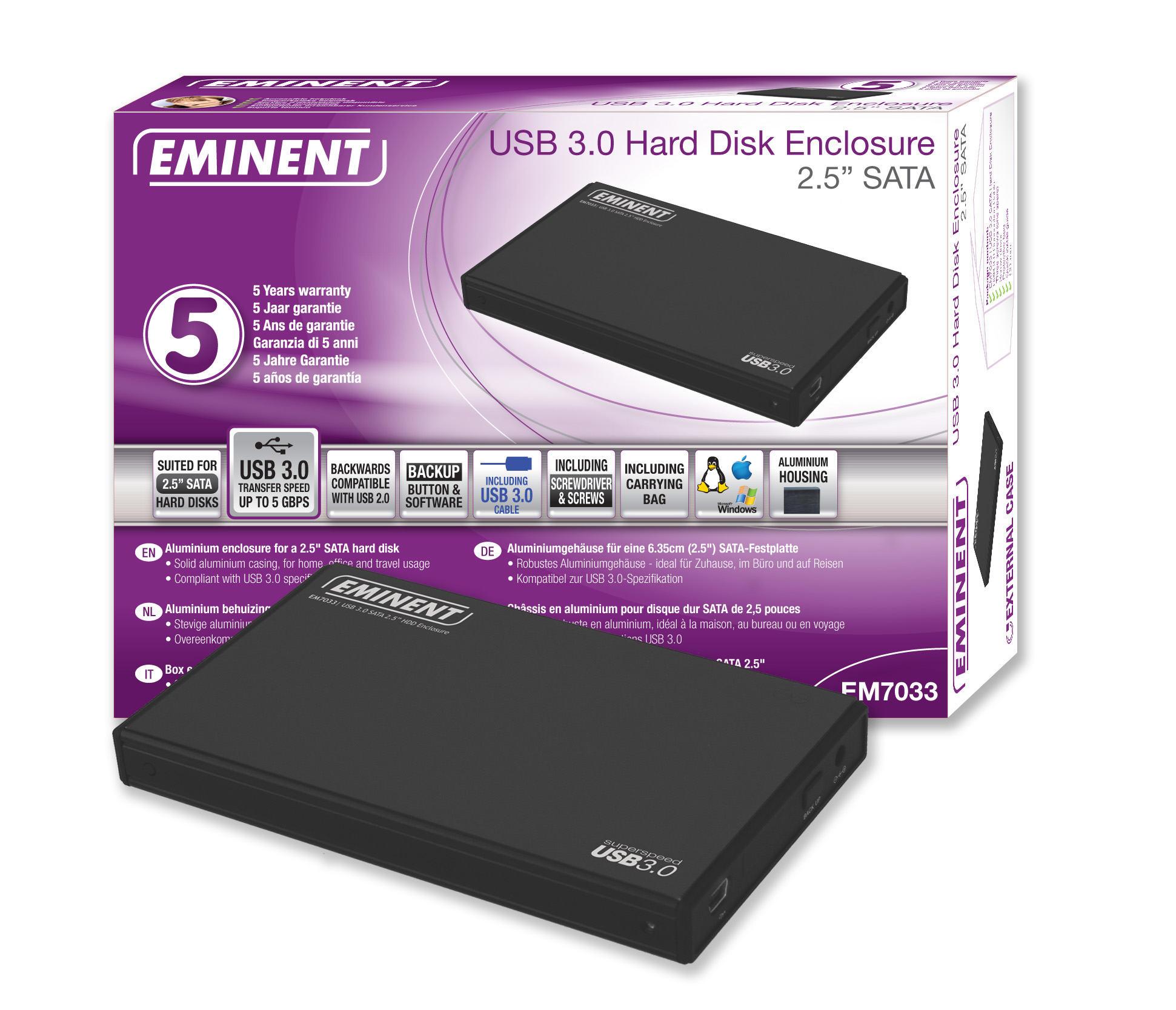 BOX ESTERNO 2.5 SATA USB 3.1 EW7033 OTB
